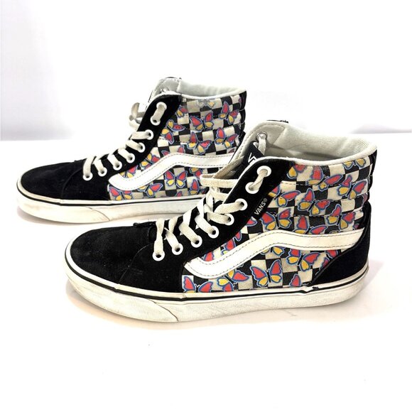 Vans Womens Sk8-Hi Black & Multicolor Butterfly Print High-Top Sneakers Size 8.5 - Picture 3 of 6